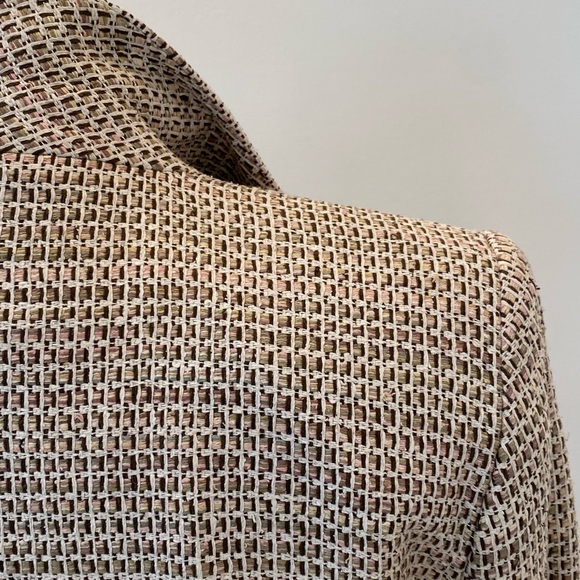 Town & Travel Womens Textured Cream Tan Weave Blazer / Made In USA / Size XS - Picture 7 of 11